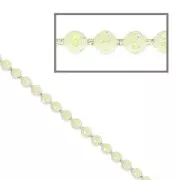 Catena a biglie sfaccettate 1.2 mm Avorio/dorato x1m