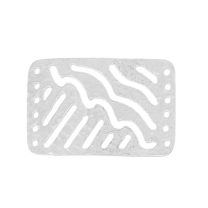 Separatore martellato 6 file 30x20 mm argentato satinato x1