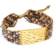 Separatore martellato 6 file 30x20 mm argentato satinato x1