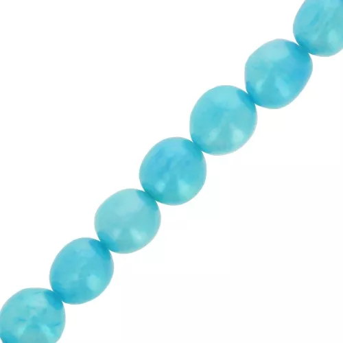 Perle d'acqua dolce irregolari colorate mm. 9x8 Turchese x6