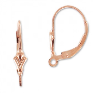 Orecchini con ganci chiusi mm.16 Giglio in Rose Gold filled x2
