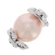 Coppette  fiori  6 mm argentato antico x10