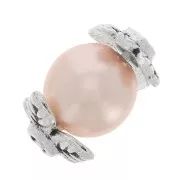 Coppette  fiori  6 mm argentato antico x10