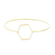 Bracciale giunco ovale nido d'ape 55x65 mm Light Gold HQ x1|raw }}
