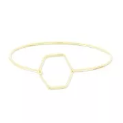 Bracciale giunco ovale nido d'ape 55x65 mm Light Gold HQ x1