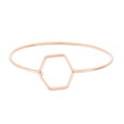 Bracciale giunco ovale nido d'ape 55x65 mm dorato rosa HQ x1|raw }}