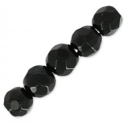 Perline Tonde sfaccettate 3 mm Black Agate x20|raw }}