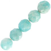 Perline Tonde sfaccettate  8 mm Amazonite x10|raw }}