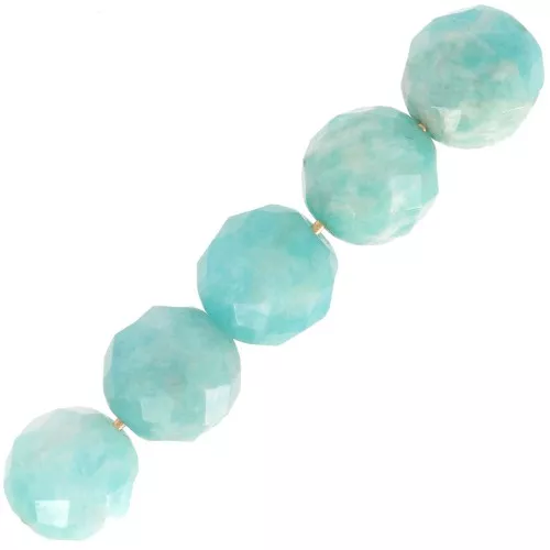 Perline Tonde sfaccettate 8 mm Amazonite x10