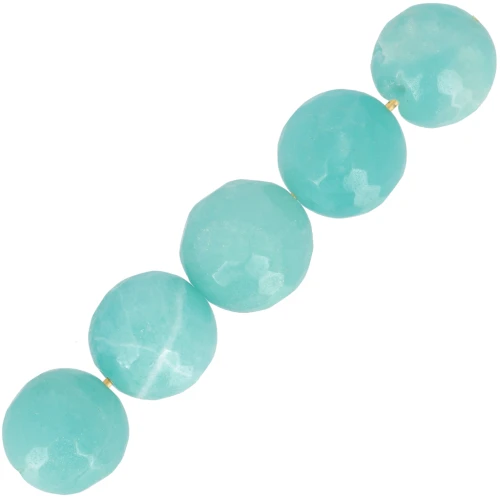 Perline Tonde sfaccettate 10 mm Amazonite x5