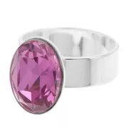 Base anello per cabochon PureCrystal 4120 14x10 mm argentato x1