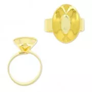 Base anello per cabochon PureCrystal 4120 18x13 mm dorato con oro fino x1