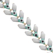 Catena a spina di pesce con occhiello in resina epossidica 6,3 mm Dorato bianco/menta x 20 cm