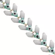 Catena a spina di pesce con occhiello in resina epossidica 6,3 mm Dorato bianco/menta x 20 cm