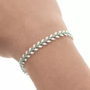 Catena a spina di pesce con occhiello in resina epossidica 6,3 mm Dorato bianco/menta x 20 cm