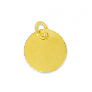 Ciondolo medaglia mm. 10 Argento 925 dorato con oro fino x1