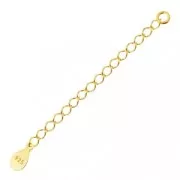 Catenina d'estensione medaglietta goccia 55 mm Argento 925 dorato con oro fino x1
