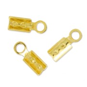 Chiudicordoncino tondo mm. 2 in Argento 925 dorato con oro fino x10|raw }}