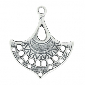 Separatore traforato etnico 36x31 mm argentato antico x1