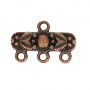 Terminali 3 fili motivo fiore 20x13 mm ramato antico x1|raw }}