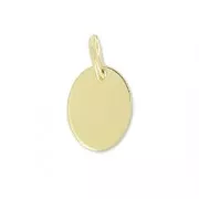 Ciondolo marcato 1/20 14K medaglia ovale anellino aperti mm.10 Gold filled