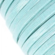 Laccetto doppio cuoio con paillettes vernice a quadretti 5 mm Azzurro x 50cm