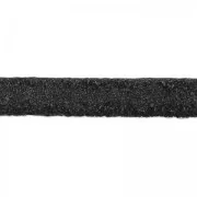Laccetto doppio in cuoio effetto pelle scamosciata iridato 5 mm Nero x 50cm