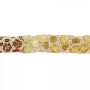 Laccetto doppio in cuoio effetto pelle scamosciata imitazione pesce 5 mm Beige x 50cm