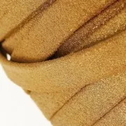 Laccetto doppio in cuoio effetto pelle scamosciata iridato 10 mm Golden x 50cm