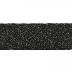 Laccetto doppio in cuoio effetto pelle scamosciata iridato 10 mm Nero x 50cm