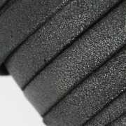 Laccetto doppio in cuoio effetto pelle scamosciata iridato 10 mm Nero x 50cm