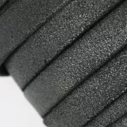 Laccetto doppio in cuoio effetto pelle scamosciata iridato 10 mm Nero x 50cm