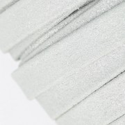 Laccetto doppio in cuoio effetto pelle scamosciata iridato 10 mm Silver x 50cm