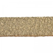 Laccetto doppio in cuoio effetto pelle scamosciata métallisé craquelé 10 mm Gold x 50cm