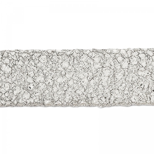 Laccetto doppio in cuoio effetto pelle scamosciata metallizzato screpolato 10 mm Silver x 50cm