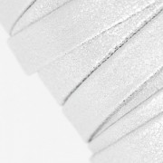 Laccetto doppio in cuoio effetto pelle scamosciata metallizzato screpolato 10 mm Silver x 50cm