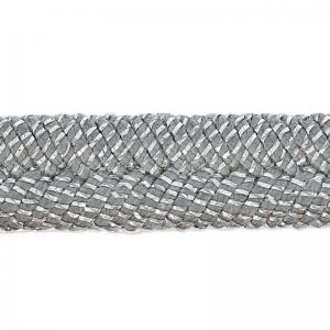 Lacet tressé lurex 10 mm Grigio/Argentato x 50cm