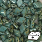 Diamonduo 2-hole mm.5x8 Green Turquoise Lumi Pecan x10g|raw }}