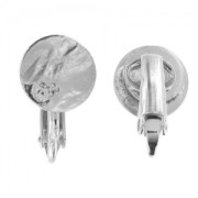 Orecchini a clip a disco stropicciato da 10 mm - Placcati in rhodium x2