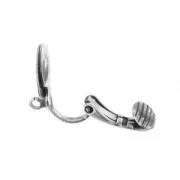 Orecchini a clip a disco stropicciato da 10 mm - Placcati in rhodium x2