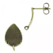 Orecchini perno scanalati 15x9 mm - Bronzo x2