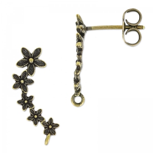 Orecchini trio di fiori mm. 19.5 bronzo x2