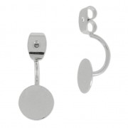 Elementi disco piatto 8 mm per orecchini doppi. Rodiato x2