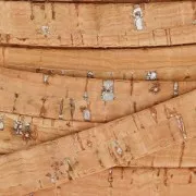 Laccetto in sughero doppio metallizzato 10 mm Naturale/Argentato x 50cm