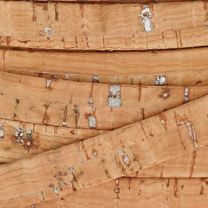 Laccetto in sughero doppio metallizzato 10 mm Naturale/Argentato x 50cm