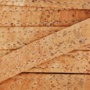 Laccetto in sughero doppio cucitura visibile 10 mm Naturel x 50cm|raw }}