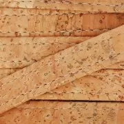 Laccetto in sughero doppio cucitura visibile 10 mm Naturel x 50cm