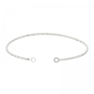 Bracciale jonc diamantato 2 anelli 47x56 mm in Argento 925 x1