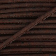 Cordone in sughero cucitura visibile 3 mm Marrone scuro x 50cm