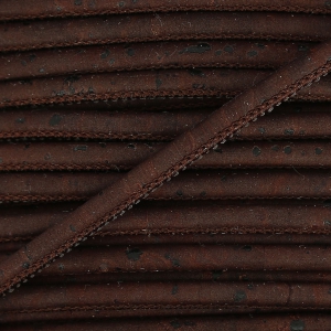 Cordone in sughero cucitura visibile 3 mm Marrone scuro x 50cm